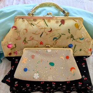 Vintage Plastic Confetti Purse & Matching Clutch Bag 1950s-60s